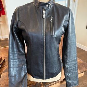 Schott NYC Women's Black Leather Moto Jacket